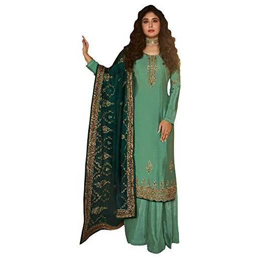 JIVRAJ FASHION pantaloni palazzo abiti da festa maria b salwar kameez è progettato con ricamo e lavoro a mano collo palazzo abito salwar kameez indiano pakistano (scelta 1)