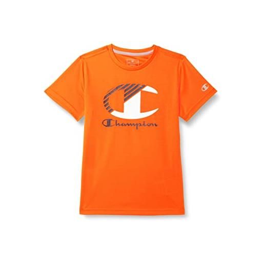 Champion athletic c-sport quick dry soft micromesh graphic s/s t-shirt, arancione chiaro, 13-14 anni unisex-bambini e ragazzi