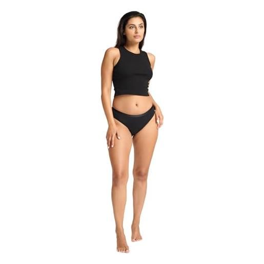 Modibodi bikini classico - assorbenza leggera e moderata - biancheria intima per donna - slip bikini intimo - mutandine mestruali discrete nere, nero , 42