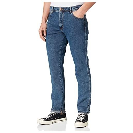 Wrangler texas slim jeans, blu (stonewash), 31w / 34l uomo