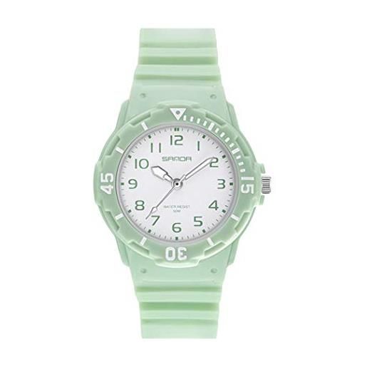 Allskid-Orologi allskid adolescente ragazze orologi moda scuola studente sport orologi resina cinturino donna orologi da polso (32mm, e-verde)