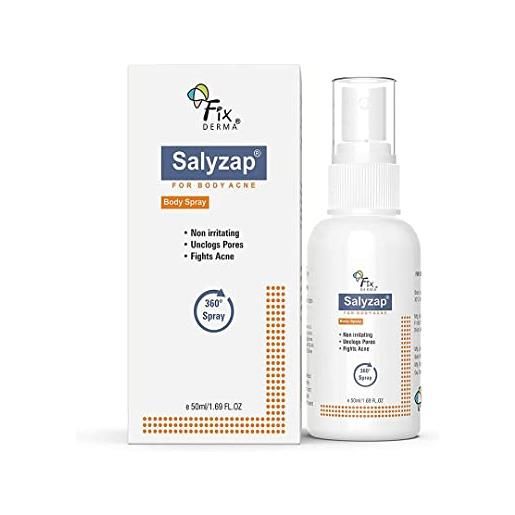 QURA acido salicilico salyzap body acne spray per acne su schiena, spalle, collo e torace, spray per l'acne per migliorare i sblocchi e la consistenza della pelle irregolare, per donne e uomini, 50 ml