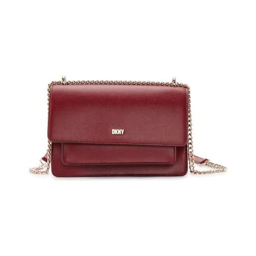 DKNY bryant chain flap crossbody, donna, colore: rosso