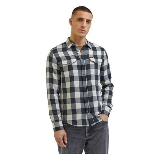 Lee clean western shirt, camicia uomo, verde ford, l