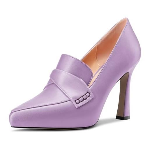 Castamere donna alto high spillo piattaforma tacco heel a punta slip-on pumps da matrimonio ufficio dress 10 cm heels blu 40 eu