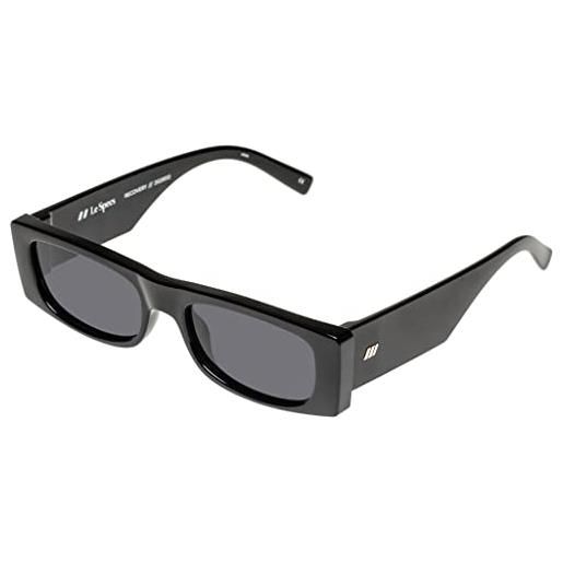 Le Specs occhiali da sole recovery donna uomo forma rettangolare montatura con protezione uv, smoke mono/black