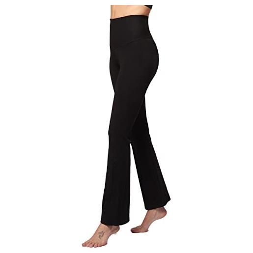 TLC Sport | leggings da donna leggeri con controllo della pancia | pantaloni svasati a vita alta neri, nero , s corto