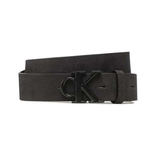Calvin klein cintura uomo logo metallo nero vera pelle fibbia belt k50k5i0783 taglia 125 cm colore principale black
