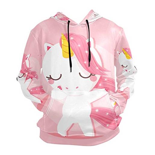 Sawhonn unicorno rosa felpa con cappuccio uomo donna 3d stampa felpe pullover sweatshirt hooded hoodie per ragazzi ragazze