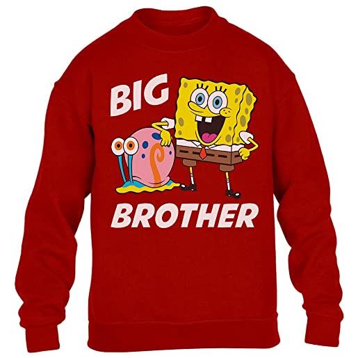 SpongeBob Squarepants fratello maggiore spongebob - idee regalo nascita maglione per bambini e ragazzi 9-11 anni rosso