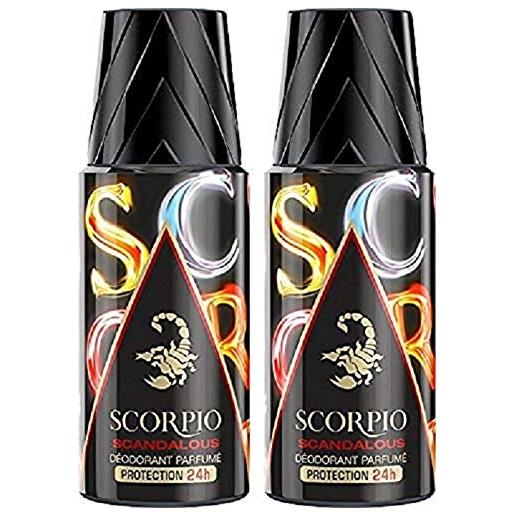 Scorpio - scandalous - deodorante per uomo - atomizzatore 150 ml - set di 2
