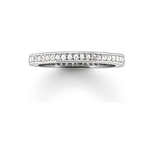 Thomas Sabo anello da donna glam und soul eternity in argento 925 con zirconi bianchi taglio rotondo e argento sterling, 10.5, argento, tr1983-051-14-50