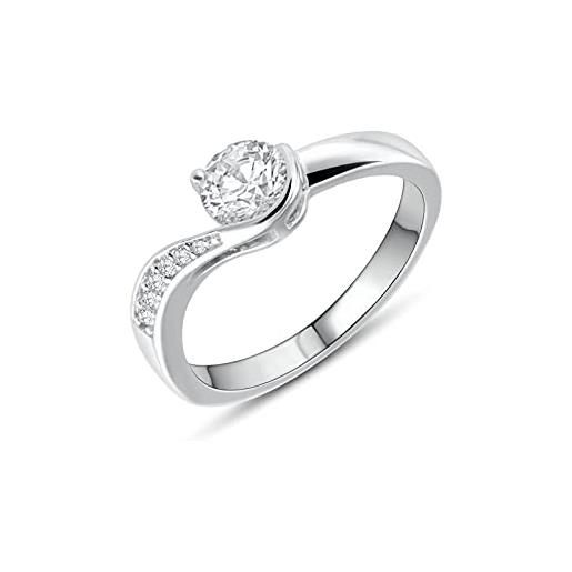Anellissimo anello solitario virgola donna argento 925 con zirconi - 22