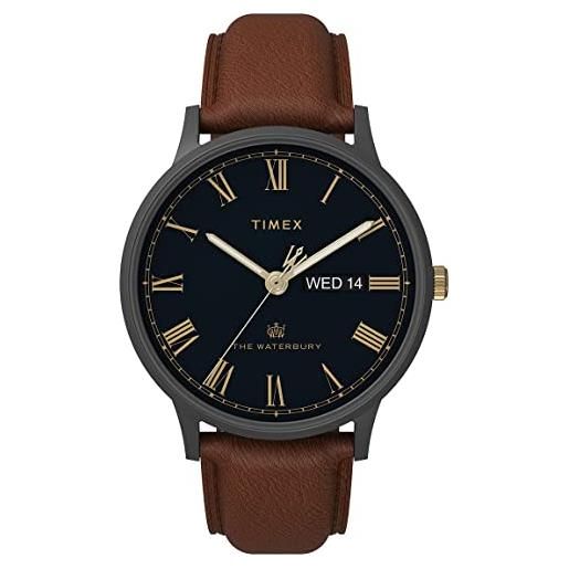 Timex orologio analogico al quarzo uomo con cinturino in pelle tw2u88500