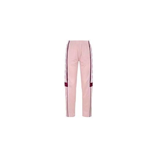 Kappa pantalone donna rosa acetato largo con bottoni e stampa con logo 3031tf0926 m