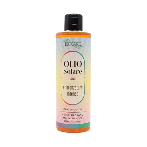 BIOCARE SHOP olio solare - abbronzatura intensa - olio solare per idratare la pelle facilitando una naturale abbronzatura - il bacio del sole sulla pelle - 250 ml - biocare - made in italy
