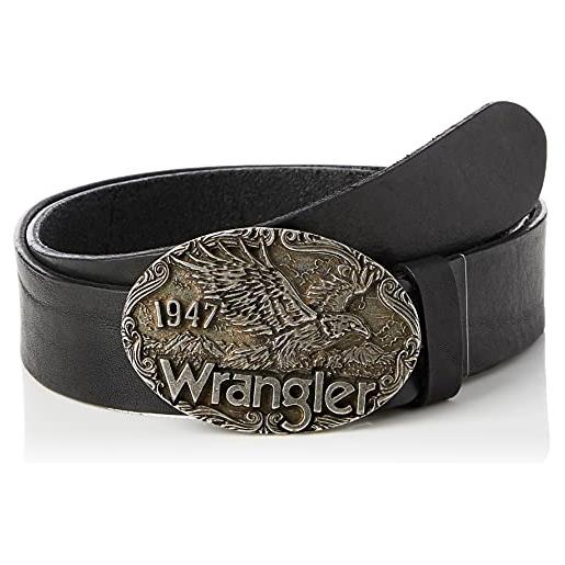 Wrangler eagle belt cintura, nero, 95 cm uomo