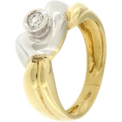 Gioielleria Lucchese Oro anello donna oro giallo bianco gl101466