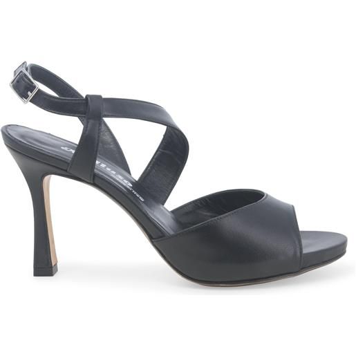 Melluso sandalo donna elegante in pelle nero e1805w