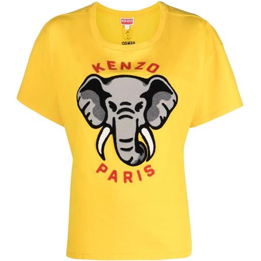 Kenzo t-shirt con ricamo elephant - giallo