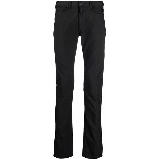 Emporio Armani pantaloni slim con placca logo - nero