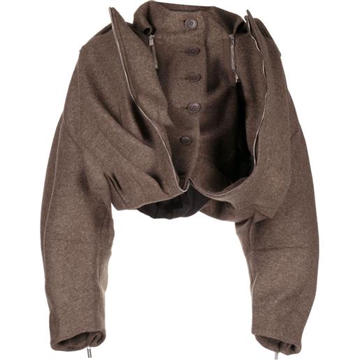 Jacquemus giacca le manteau feltro - marrone