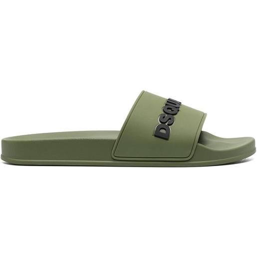 Dsquared2 sandali slides a punta aperta - verde