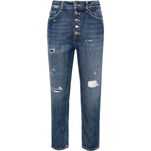 DONDUP jeans crop koons a vita media - blu
