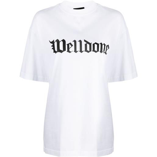 We11done t-shirt con stampa - bianco