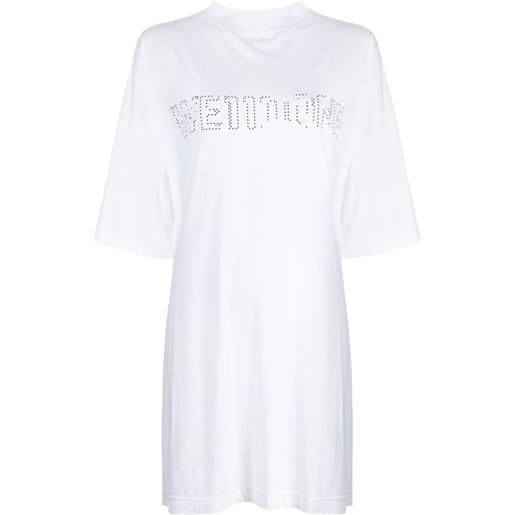 We11done t-shirt con logo - bianco