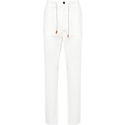 Eleventy pantaloni affusolati con coulisse - bianco