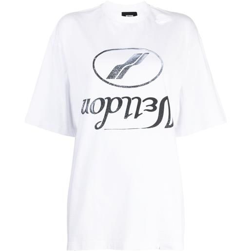We11done t-shirt con stampa grafica - bianco