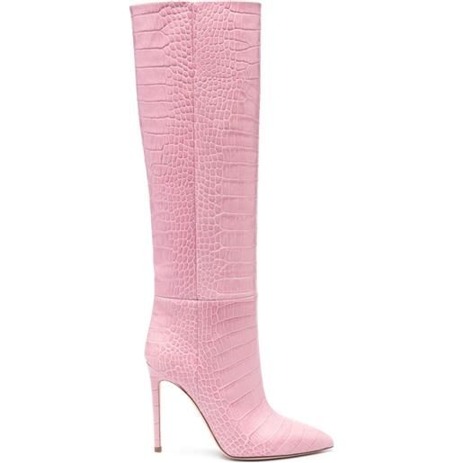 Paris Texas stivali con effetto pelle di coccodrillo - rosa