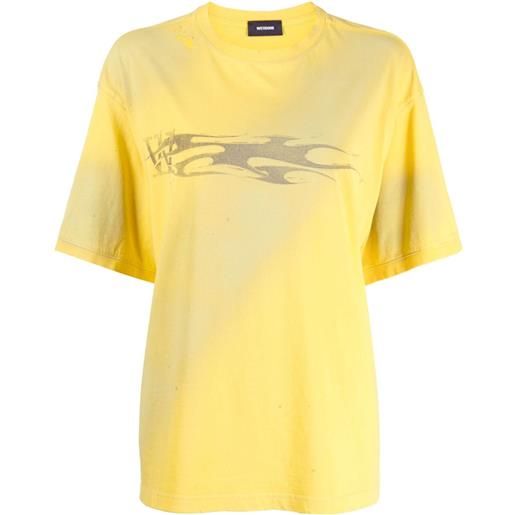 We11done t-shirt con stampa grafica - giallo