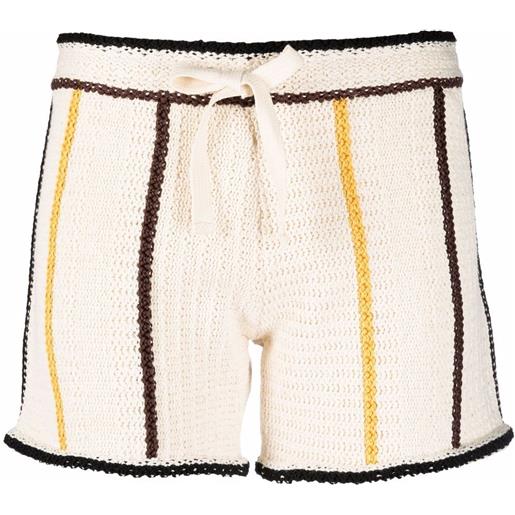 Jil Sander shorts con bordo a righe - toni neutri