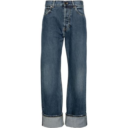 Alexander McQueen jeans turn-up dritti - blu