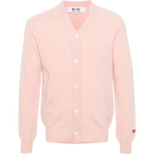 Comme Des Garçons Play cardigan con applicazione - rosa