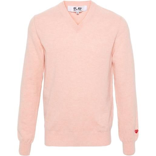 Comme Des Garçons Play maglione con applicazione - rosa