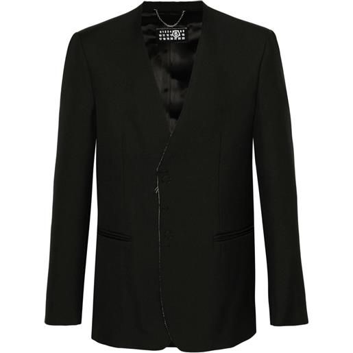 MM6 Maison Margiela blazer monopetto senza colletto - nero