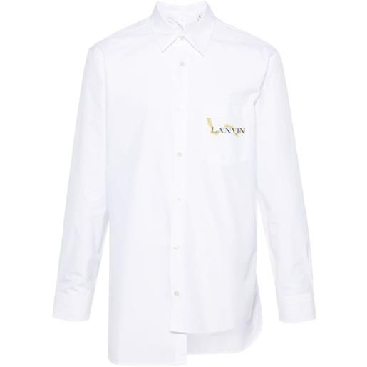 Lanvin camicia asimmetrica con stampa - bianco