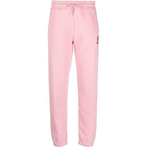Kenzo pantaloni sportivi con ricamo - rosa