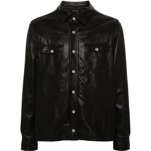 Giorgio Brato giacca-camicia in pelle - nero