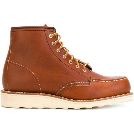 Red Wing Shoes anfibi con cuciture in rilievo - marrone