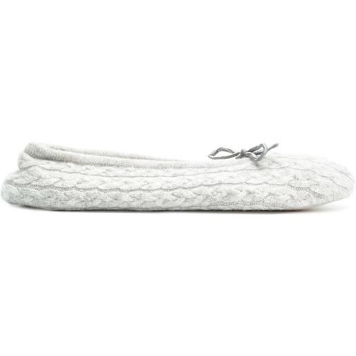 N.Peal cable slippers - grigio
