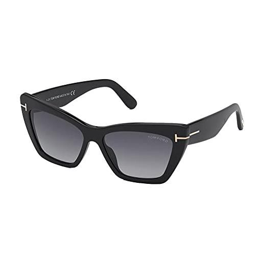 Tom Ford occhiali da sole wyatt ft 0871 shiny black/grey shaded 56/15/140 donna