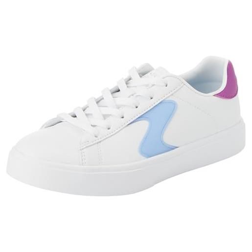 Skechers ragazze di strada, sneaker, bianco sintetico viola trim, 33 eu