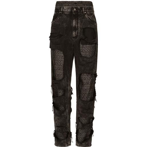 Dolce & Gabbana jeans con dettaglio a strappo - nero