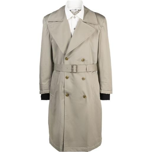 MM6 Maison Margiela cappotto doppiopetto con cintura - toni neutri