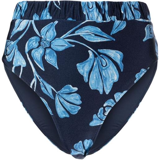 PatBO slip bikini a fiori nightflower - blu