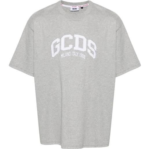 Gcds t-shirt con applicazione - grigio